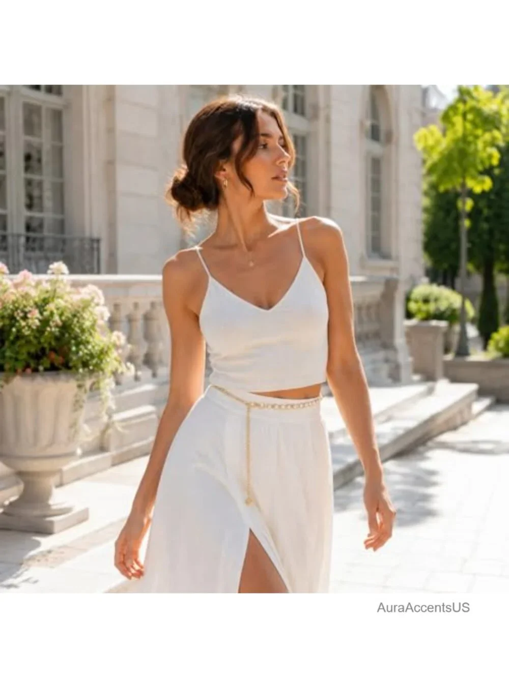 Adjustable Metal Waist Chain Belt, Gold Hollow Link Belt for Women, Dainty Body